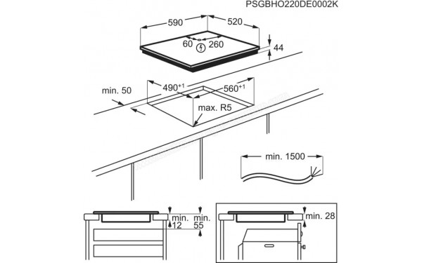 ELECTROLUX Y62IS343 - Dimensions