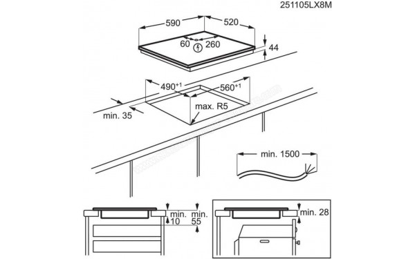ELECTROLUX Y63IV346CT - Dimensions