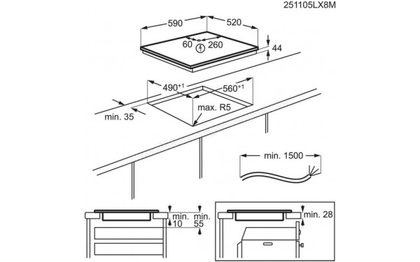 ELECTROLUX Y63IV443 2025 - Dimensions