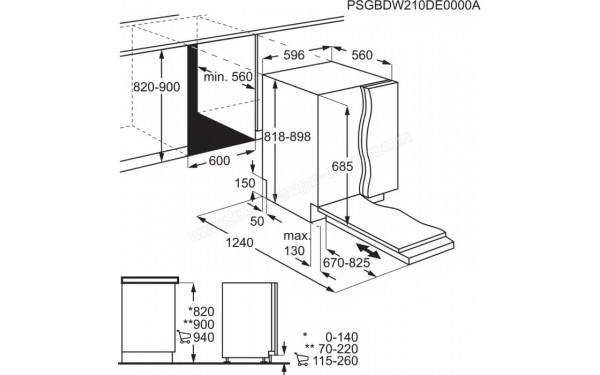 ELECTROLUX Y67EC400W - Dimensions