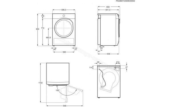 ELECTROLUX YW9HI837DC - Dimensions
