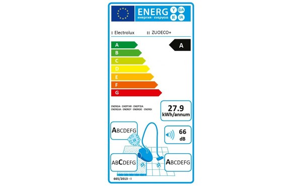 ELECTROLUX ZUOECO+ - &Eacute;tiquette &eacute;nergie
