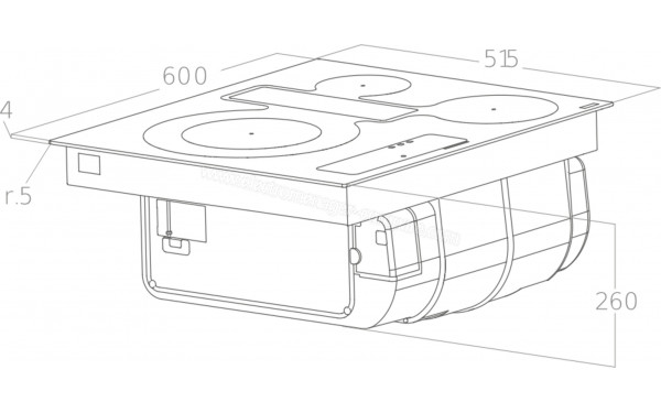 ELICA NIKOLATESLA FIT 3Z BL/F BO/60 - Dimensions