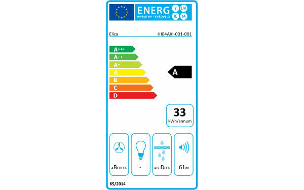 ELICA NIKOLATESLA FIT 3Z BL/F BO/60 - &Eacute;tiquette &eacute;nergie