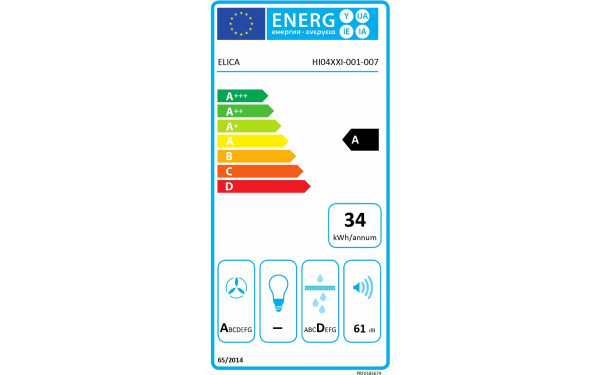 ELICA NIKOLATESLA FIT+ BL/F/60 - &Eacute;tiquette &eacute;nergie