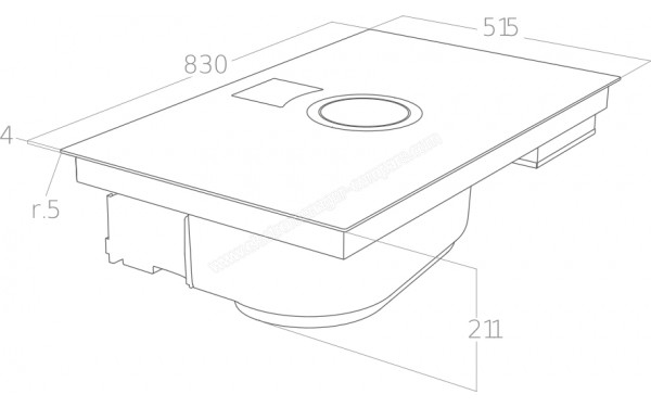 ELICA NIKOLATESLA Switch Glow BL/F/83 - Dimensions (cr&eacute;dit : Boulanger)
