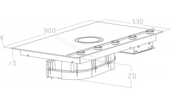 ELICA NIKOLATESLA Unplugged BL/FBO/90 - Dimensions