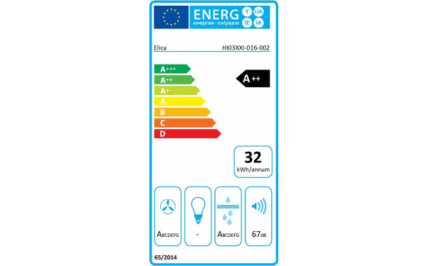 ELICA NIKOLATESLA Unplugged BL/FBO/90 - &Eacute;tiquette &eacute;nergie