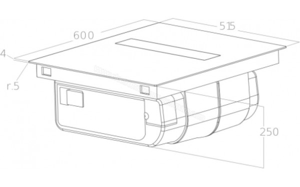 ELICA NIKOLATESLA Velvet BL/F BO/60 - Dimensions