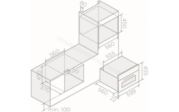ELICA Virtus Combi Steam MW 645 TFT BL - Dimensions