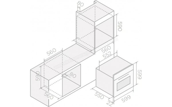 ELICA VIRTUS Multi 60 TFT BL - Dimensions