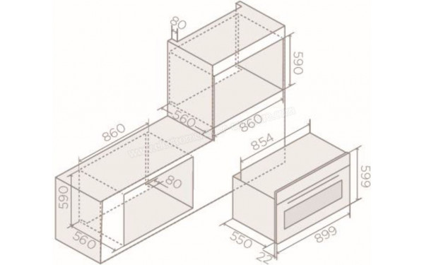 ELICA VIRTUS Multi 90 TFT BL - Dimensions