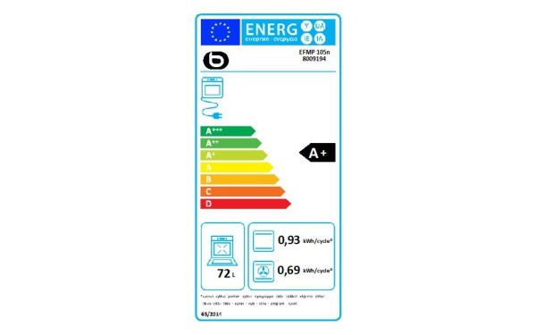 ESSENTIELB EFMP 105n - &Eacute;tiquette &eacute;nergie