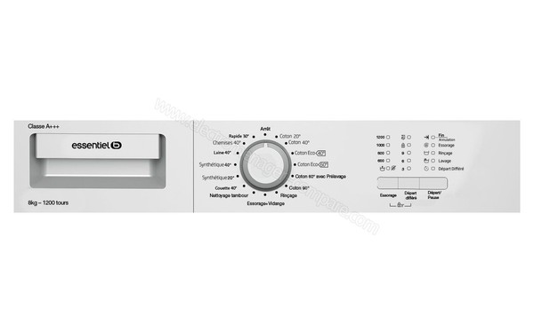 ESSENTIELB ELF812DD1S - Panneau de commandes (cr&eacute;dit : Boulanger)
