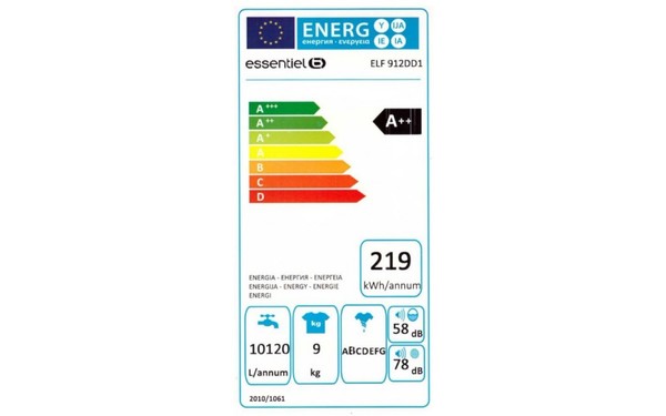 ESSENTIELB ELF912DD1 - &Eacute;tiquette &eacute;nergie