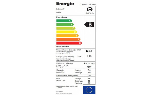 ESSENTIELB ELS712-1b - &Eacute;tiquette &eacute;nergie