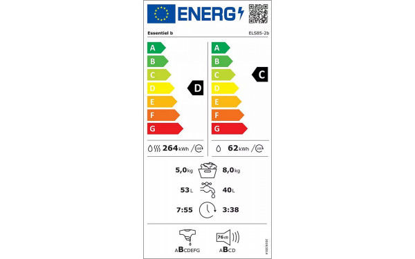 ESSENTIELB ELS85-2b - &Eacute;tiquette &eacute;nergie v2