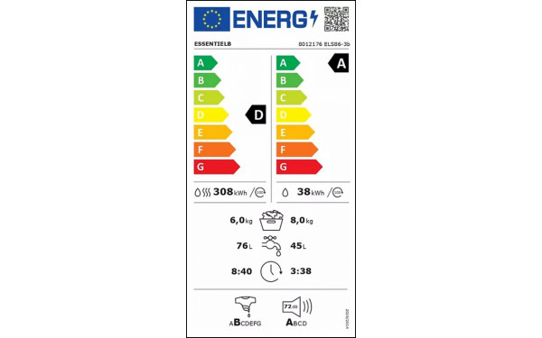 ESSENTIELB ELS86-3b - &Eacute;tiquette &eacute;nergie v2