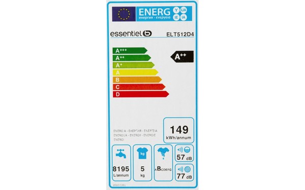 ESSENTIELB ELT 512D4 - &Eacute;tiquette &eacute;nergie