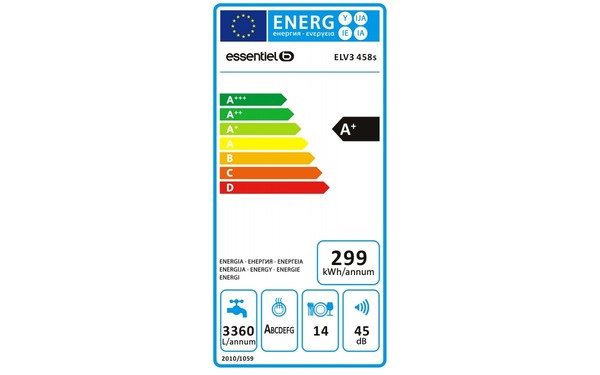ESSENTIELB ELV3 458s - &Eacute;tiquette &eacute;nergie