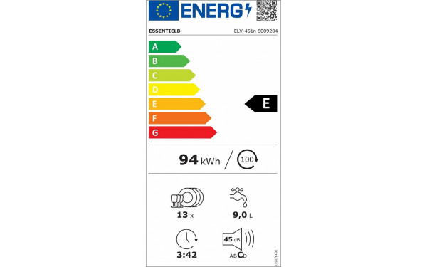ESSENTIELB ELV-451n - &Eacute;tiquette &eacute;nergie v2