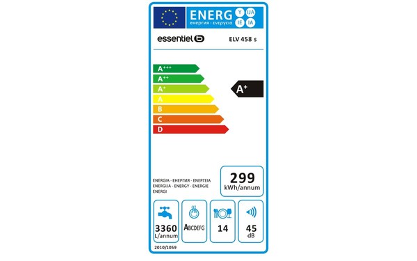 ESSENTIELB ELV 458s - &Eacute;tiquette &eacute;nergie