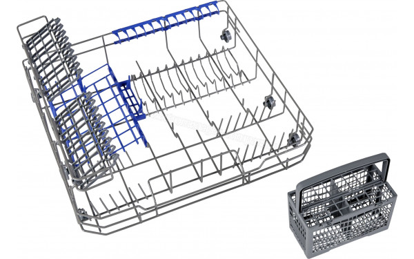 ESSENTIELB ELVC-471b - Vue du panier inf&eacute;rieur et panier &agrave; couverts