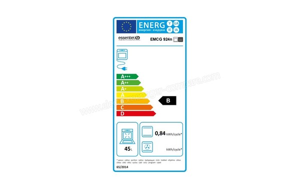 ESSENTIELB EMCG 924n - Etiquette &eacute;nerg&eacute;tique four 2