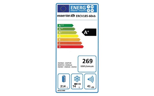 ESSENTIELB ERCV185-60vb - &Eacute;tiquette &eacute;nergie