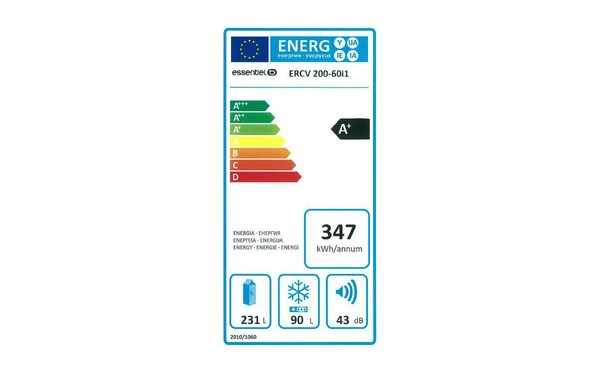 ESSENTIELB ERCV 200-60i1 - &Eacute;tiquette &eacute;nergie