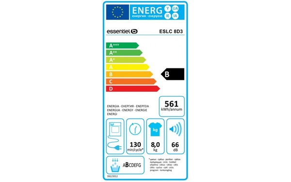 ESSENTIELB ESLC 8D3 - &Eacute;tiquette &eacute;nergie