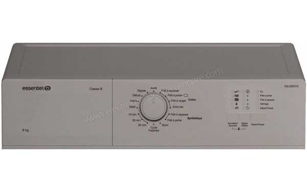 ESSENTIELB ESCL8DD1S - Panneau de commandes (cr&eacute;dit : Boulanger)