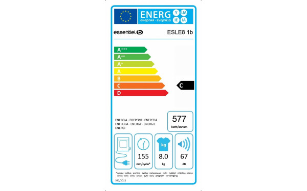 ESSENTIELB ESLE8 1b - &Eacute;tiquette &eacute;nergie
