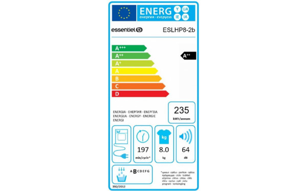 ESSENTIELB ESLHP8-2b - &Eacute;tiquette &eacute;nergie