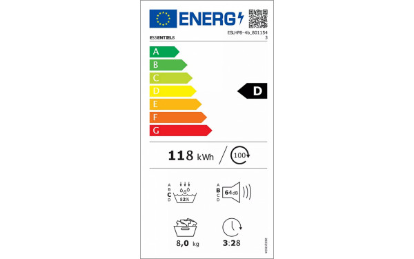 ESSENTIELB ESLHP8-4b - &Eacute;tiquette &eacute;nergie v2