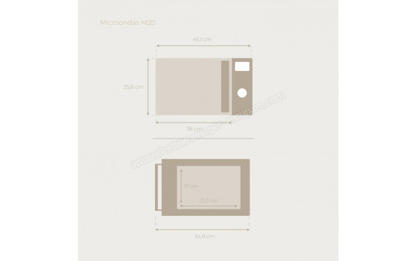 EVVO M20 Blanc - Dimensions