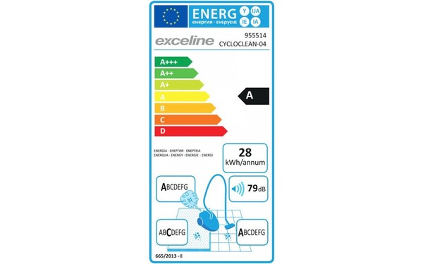 EXCELINE CYCLOCLEAN-04 - &Eacute;tiquette &eacute;nergie