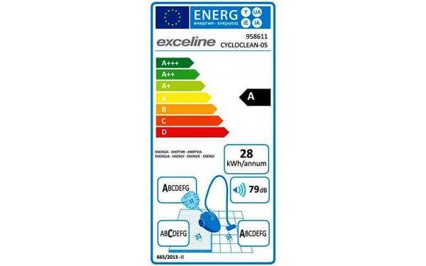EXCELINE CYCLOCLEAN-05 - &Eacute;tiquette &eacute;nergie