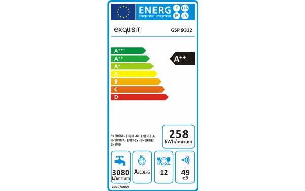 EXQUISIT GSP 9312 Inox - &Eacute;tiquette &eacute;nergie