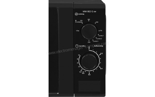 EXQUISIT MW 802G Noir - Panneau de commandes