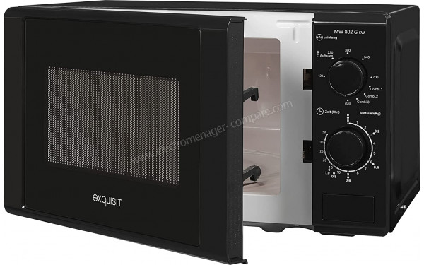 EXQUISIT MW 802G Noir - Vue 3/4 droite