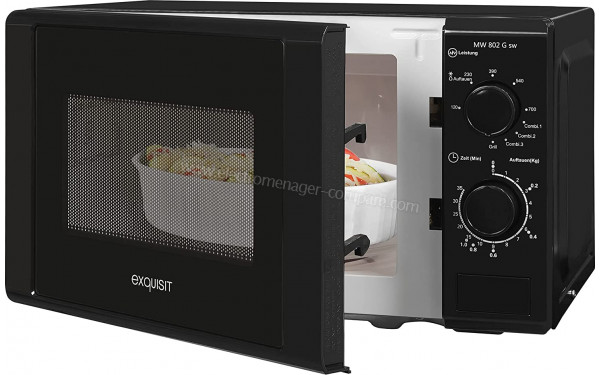 EXQUISIT MW 802G Noir - Vue 3/4 droite