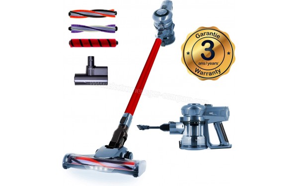 E ZICOM EZIclean Cyclomax ultimate Xpert EDITION RED - Vue 3/4 droite avec accessoires