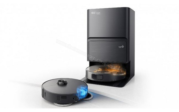 EZICLEAN PureFlow Max - Vue de 3/4 droite et station de chargement