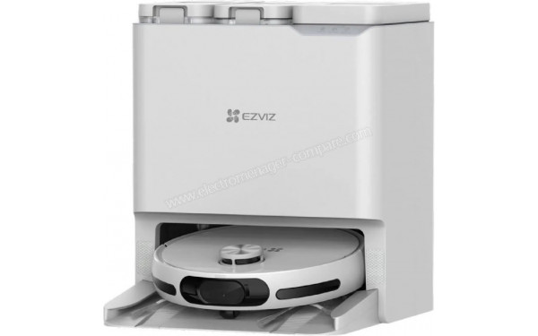 EZVIZ Ezviz RS20 Pro Blanc - Vue de 3/4 droite sur la station de chargement