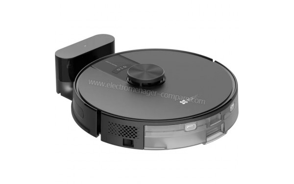 EZVIZ RE4 Noir - Vue de 3/4 gauche sur la base de chargement