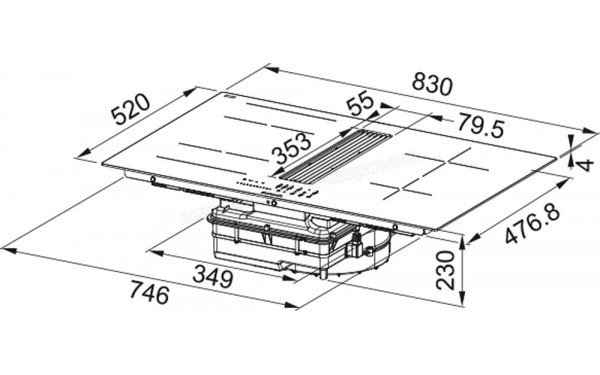 FABER Galileo Linear A830 Noir - Dimensions