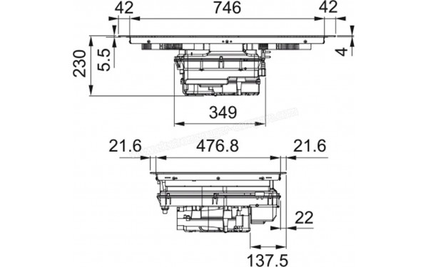 FABER Galileo Linear A830 Noir - Dimensions