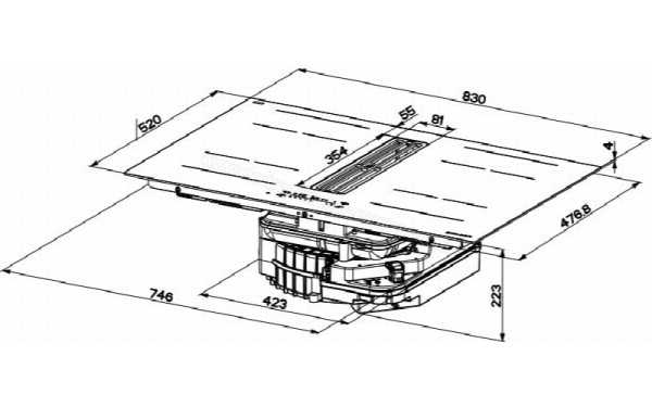 FABER Galileo Pure Black F830 - Dimensions