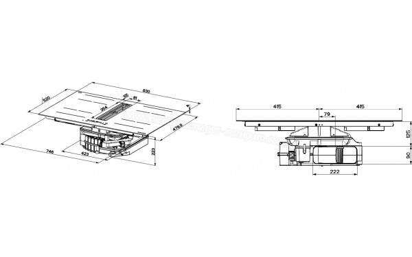 FABER Galileo Pure Black A830 - Dimensions